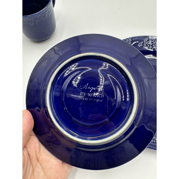 RARE & BEAUTIFUL COBALT CUP SAUCER Plate WBACH WAECHTERSBACH ANGELICA PATTERN - Picture 6 of 9